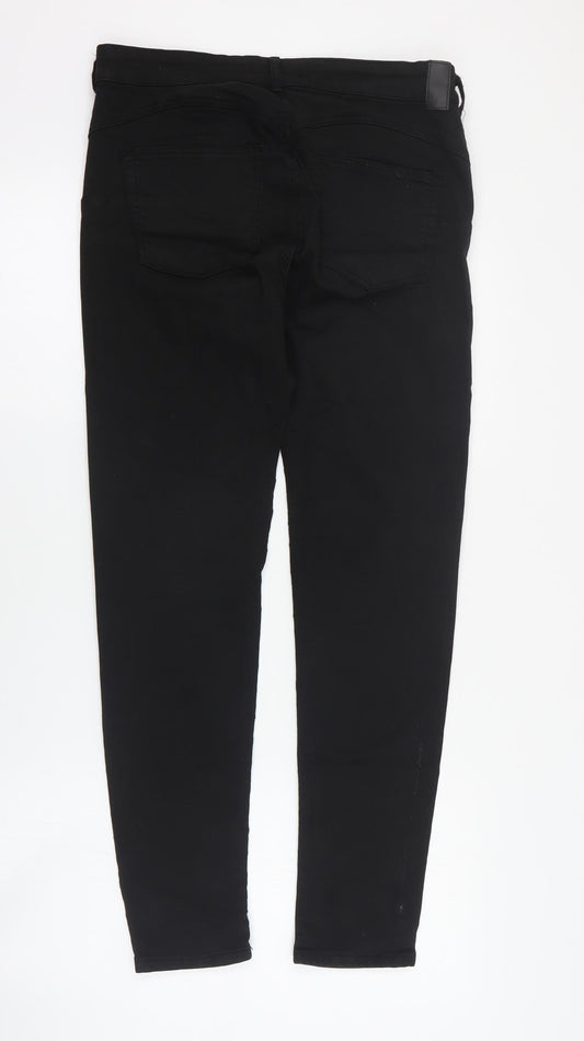 Pull & Bear Womens Black  Cotton Skinny Jeans Size 32 in L28 in Regular Zip