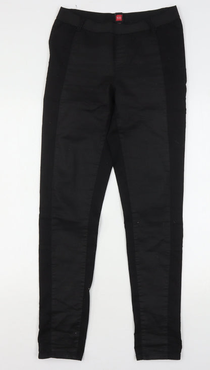 Miss Captain  Womens Black  Cotton Jegging Jeans Size 10 L32 in Regular