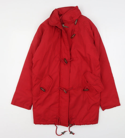 Womens UK Size 10 Essentials Red Overcoat