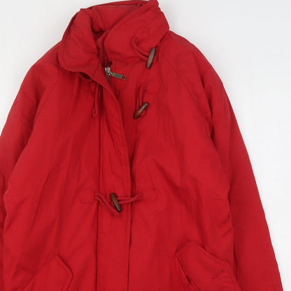 Womens UK Size 10 Essentials Red Overcoat