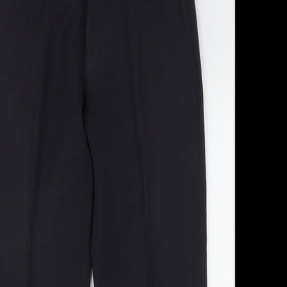 NEXT Mens Blue Striped Polyester Trousers  Size 34 L28 in Regular