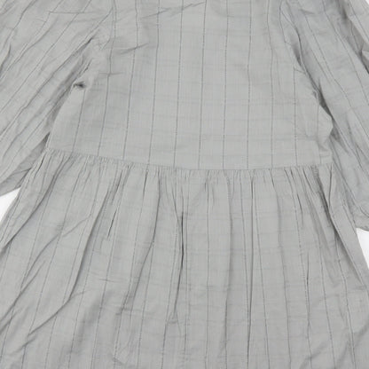 Primark Womens Grey Striped Cotton A-Line  Size 10  V-Neck