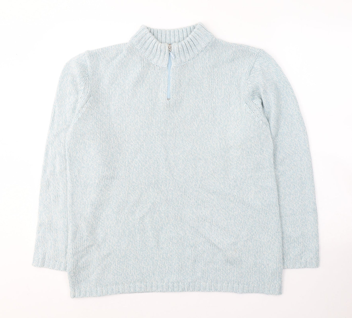 Damart Womens Blue Round Neck  Acrylic Pullover Jumper Size 14