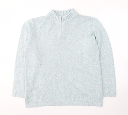 Damart Womens Blue Round Neck  Acrylic Pullover Jumper Size 14
