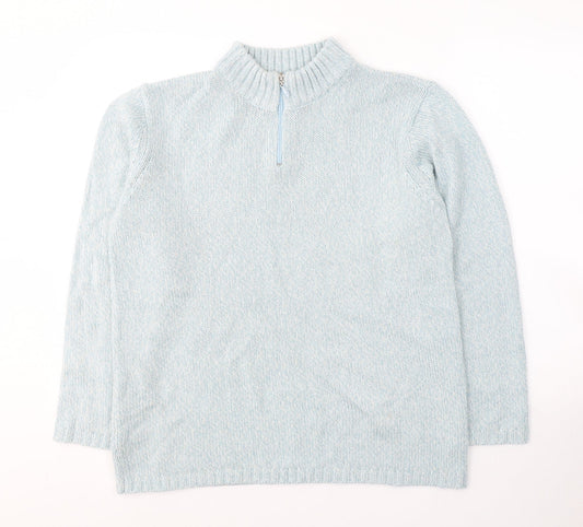 Damart Womens Blue Round Neck  Acrylic Pullover Jumper Size 14