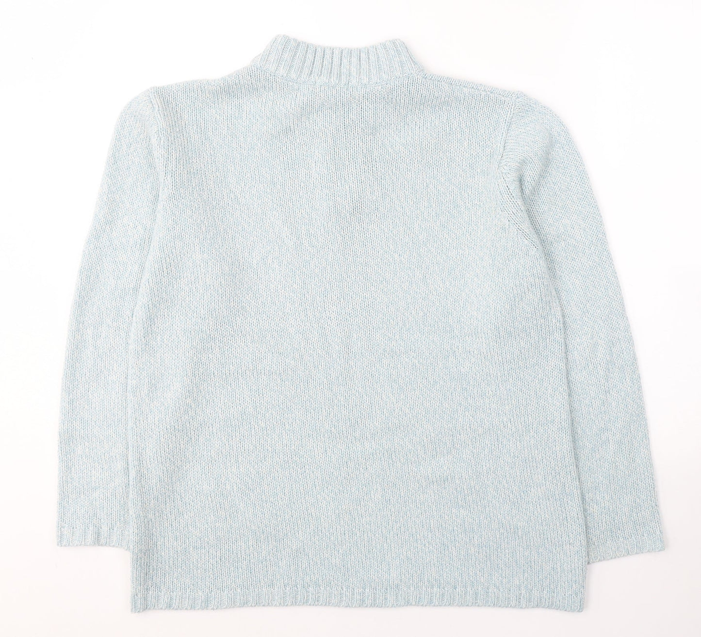 Damart Womens Blue Round Neck  Acrylic Pullover Jumper Size 14