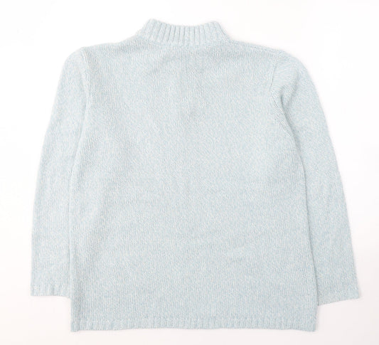 Damart Womens Blue Round Neck  Acrylic Pullover Jumper Size 14