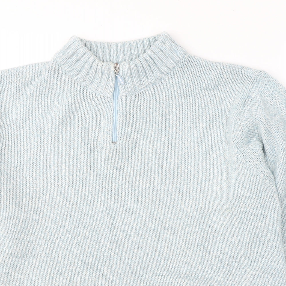 Damart Womens Blue Round Neck  Acrylic Pullover Jumper Size 14