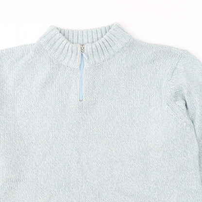 Damart Womens Blue Round Neck  Acrylic Pullover Jumper Size 14