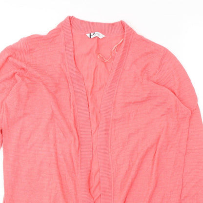 Petite Womens Pink V-Neck  Cotton Cardigan Jumper Size 12