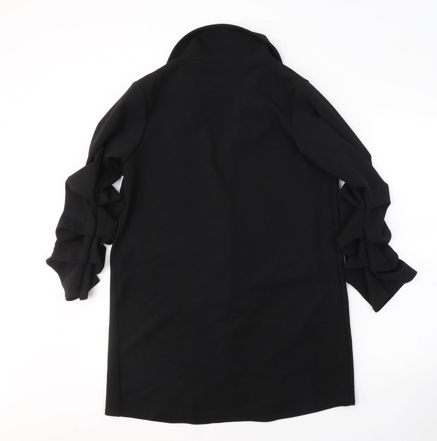 Preworn Womens Black V-Neck  Polyester Cardigan Jumper Size S
