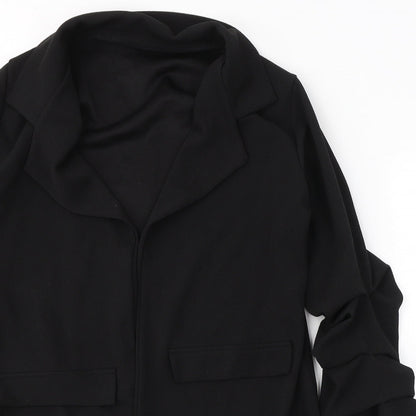 Preworn Womens Black V-Neck  Polyester Cardigan Jumper Size S