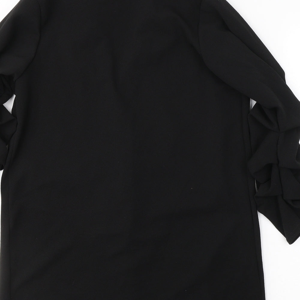 Preworn Womens Black V-Neck  Polyester Cardigan Jumper Size S