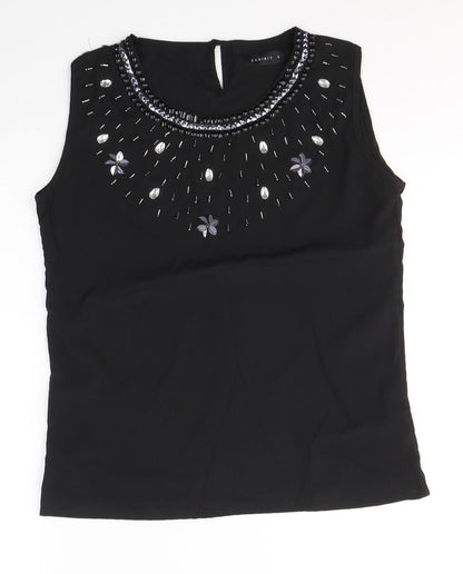 Womens UK Size 8 Exhibit Black Basic Blouse