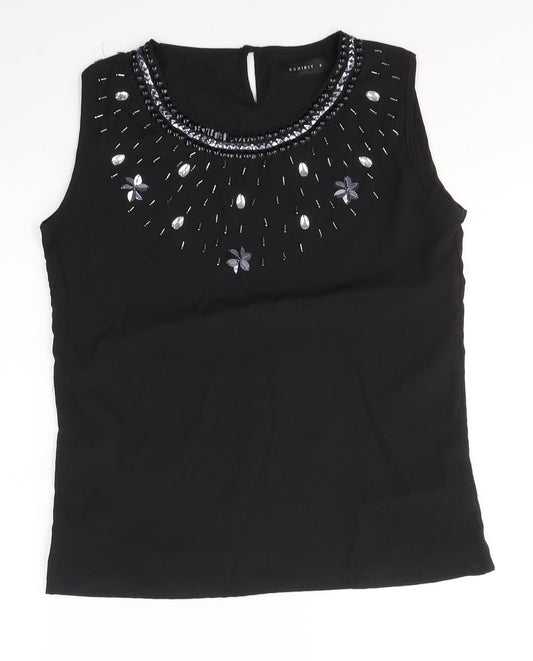Womens UK Size 8 Exhibit Black Basic Blouse