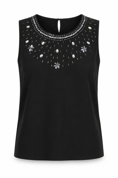 Womens UK Size 8 Exhibit Black Basic Blouse