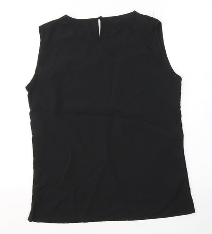 Womens UK Size 8 Exhibit Black Basic Blouse