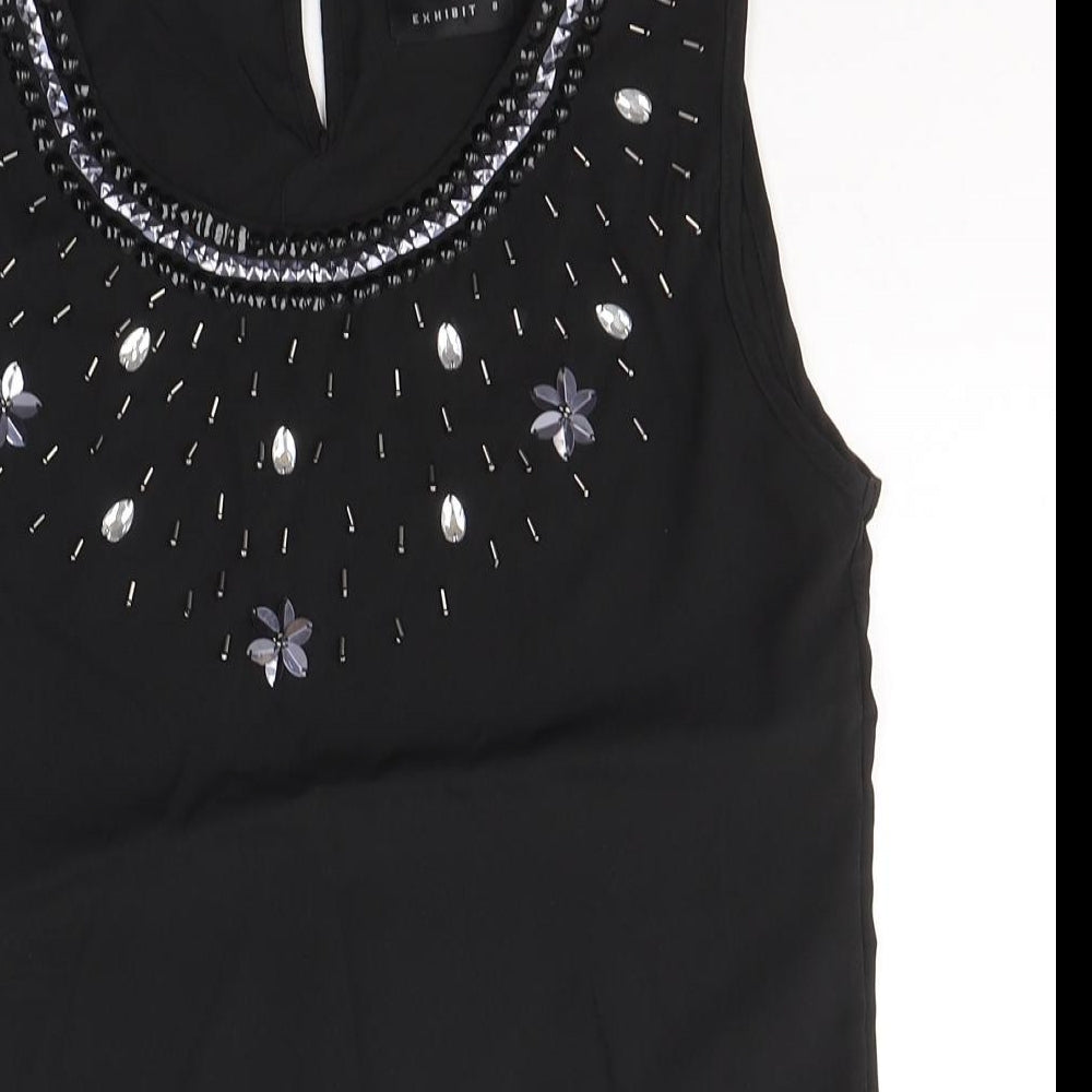 Womens UK Size 8 Exhibit Black Basic Blouse