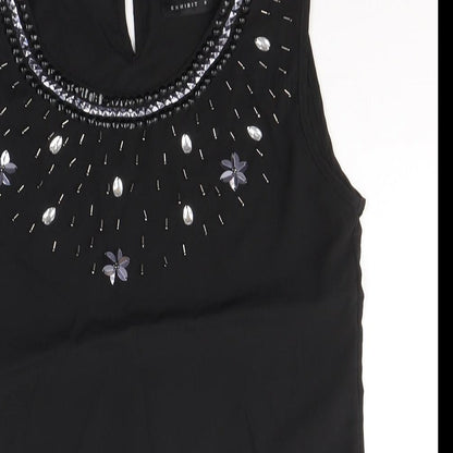Womens UK Size 8 Exhibit Black Basic Blouse
