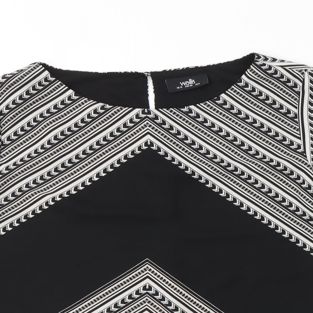 Womens UK Size 12 Wallis Black Basic Blouse