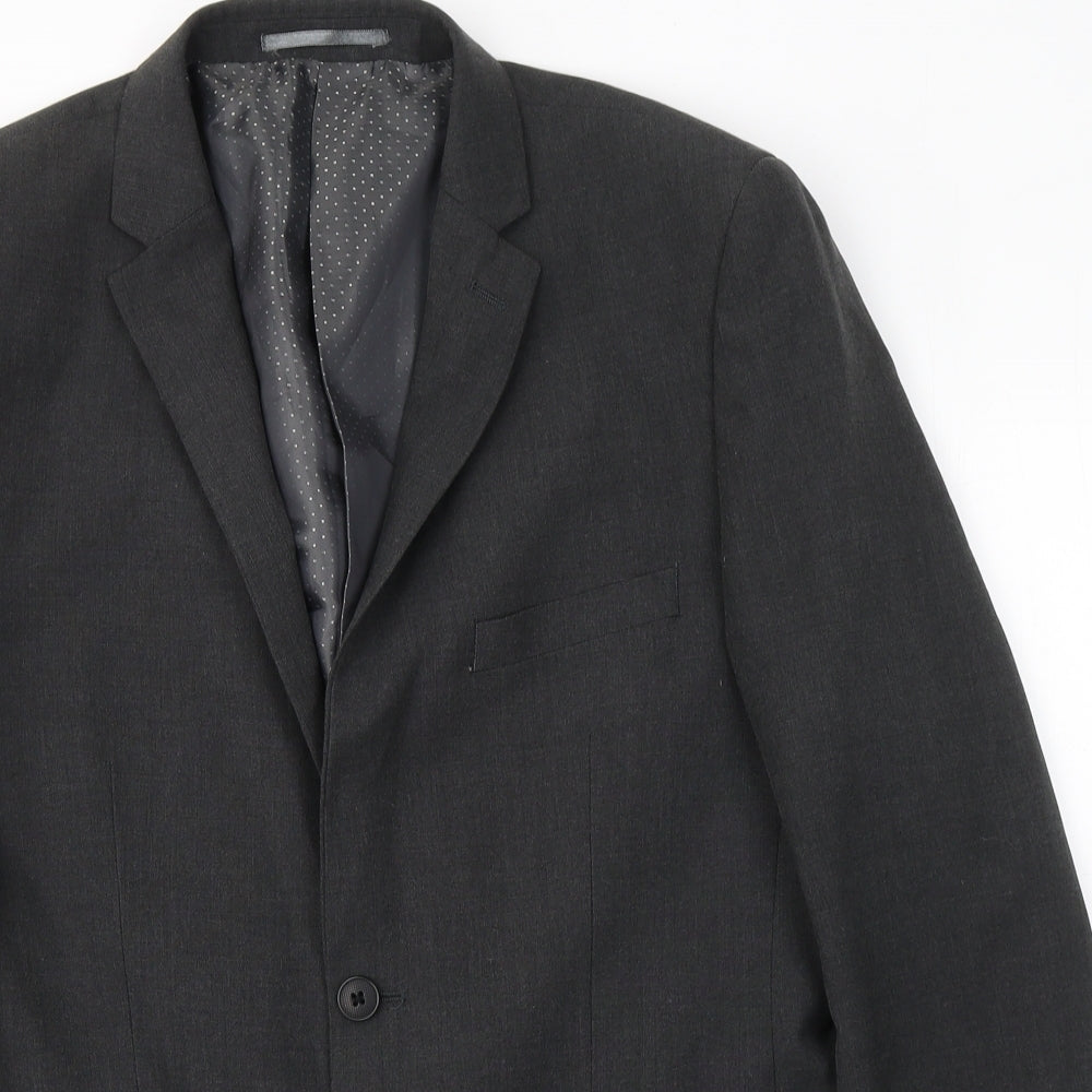 George Mens Grey  Polyester Jacket Suit Jacket Size 40
