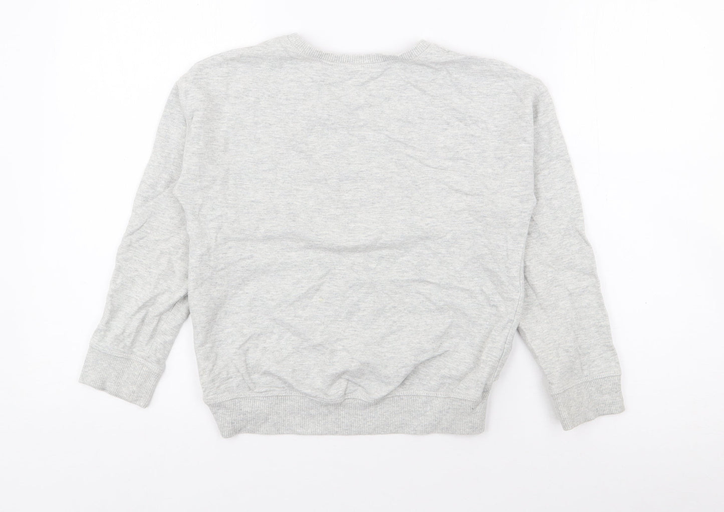 NEXT Girls Grey  Cotton Pullover Sweatshirt Size 8 Years   - Bunny Rabbit