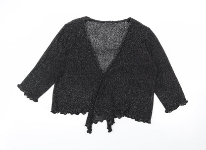 Womens UK Size One Size After Dark Black Cardigan Jumper