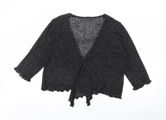 Womens UK Size One Size After Dark Black Cardigan Jumper