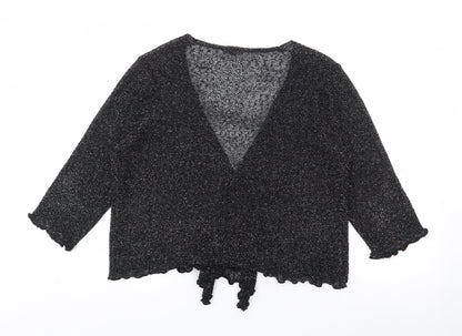 Womens UK Size One Size After Dark Black Cardigan Jumper