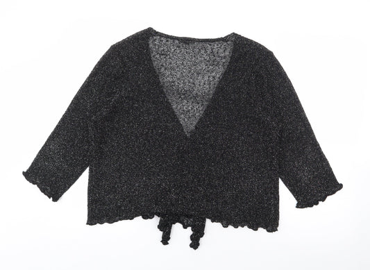 Womens UK Size One Size After Dark Black Cardigan Jumper