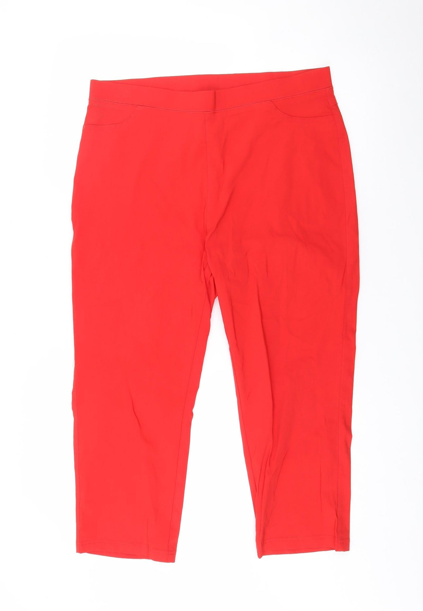 Pebble Bay Womens Red  Viscose Trousers  Size 16 L22 in Regular
