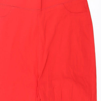 Pebble Bay Womens Red  Viscose Trousers  Size 16 L22 in Regular