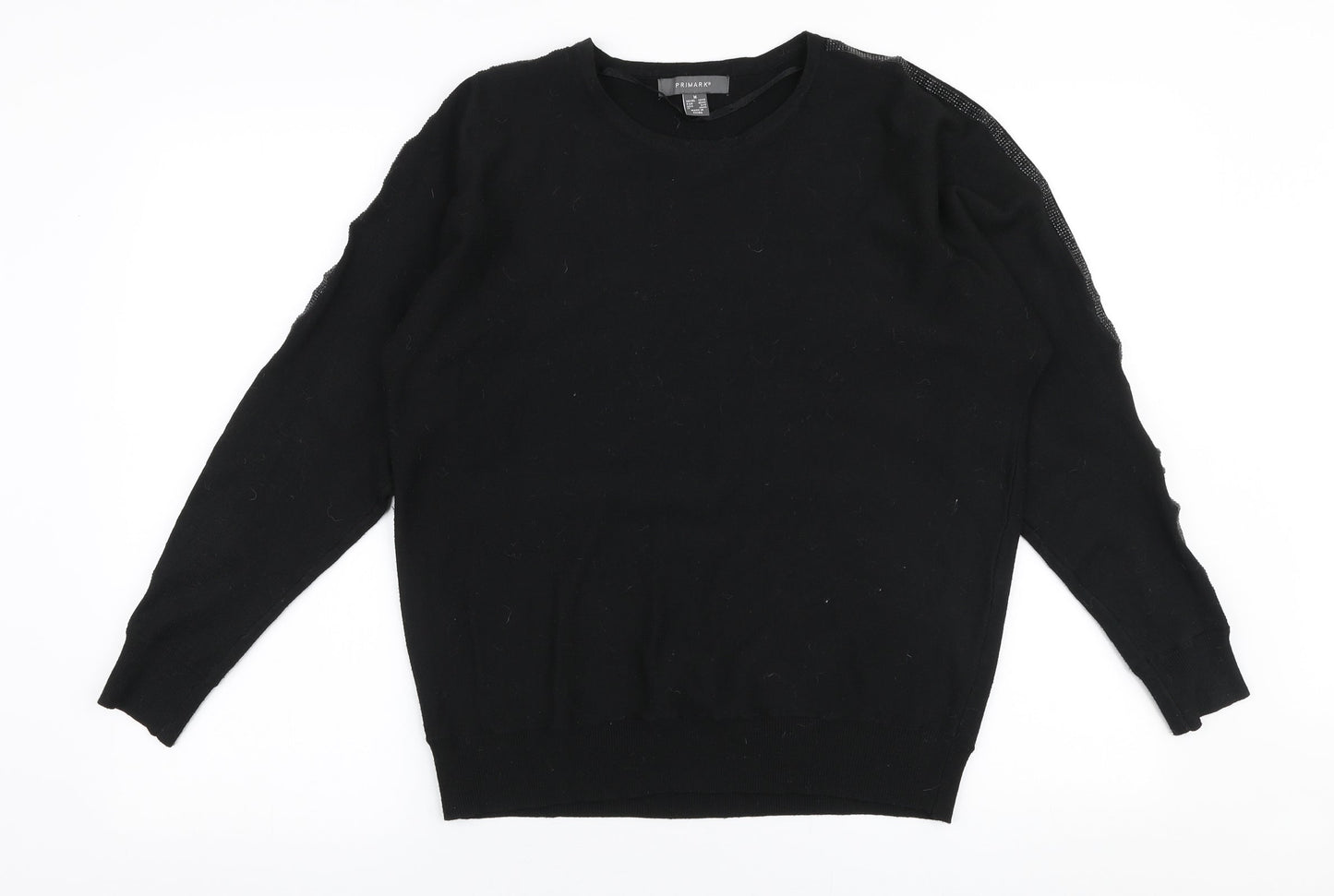 Primark Womens Black Round Neck  Polyester Pullover Jumper Size M