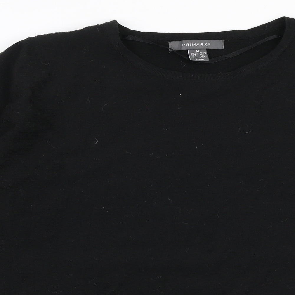 Primark Womens Black Round Neck  Polyester Pullover Jumper Size M