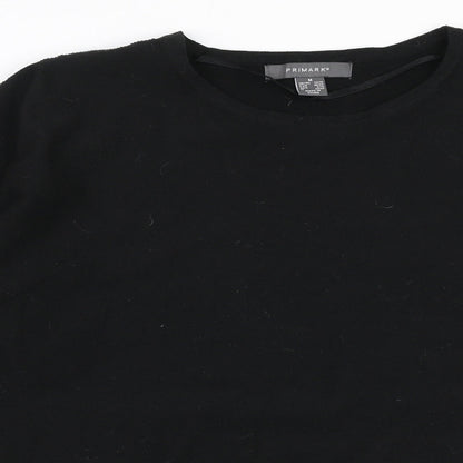Primark Womens Black Round Neck  Polyester Pullover Jumper Size M