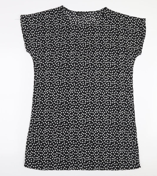 SheIn Womens Black Floral Polyester A-Line  Size L  Round Neck Pullover