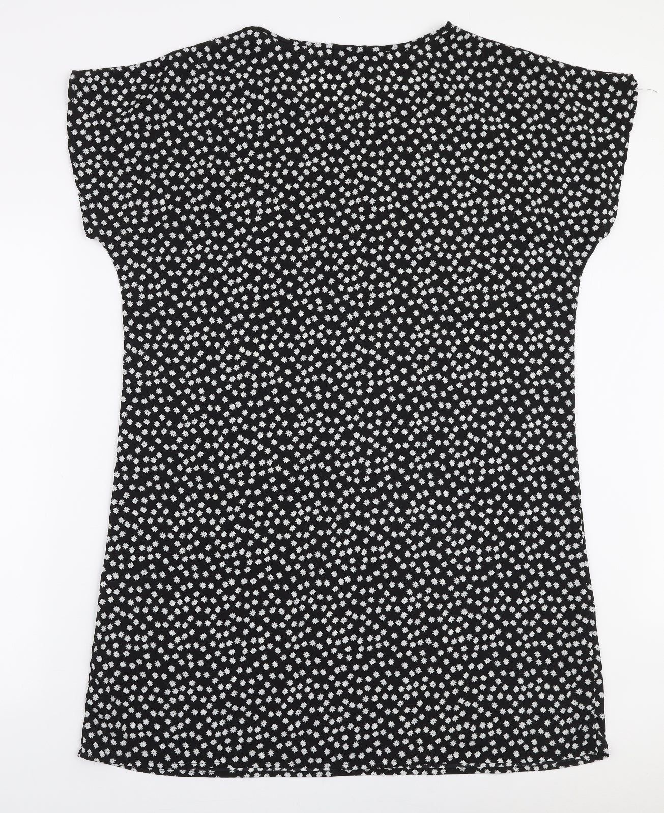 SheIn Womens Black Floral Polyester A-Line  Size L  Round Neck Pullover