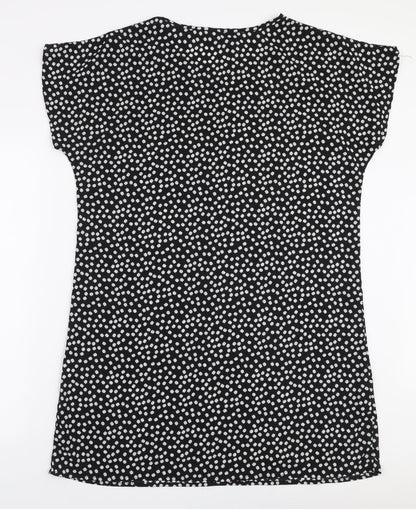 SheIn Womens Black Floral Polyester A-Line  Size L  Round Neck Pullover