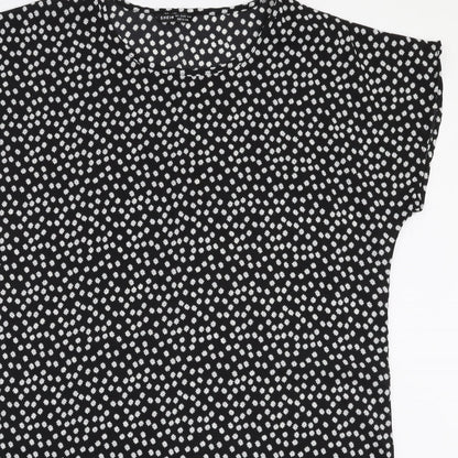 SheIn Womens Black Floral Polyester A-Line  Size L  Round Neck Pullover
