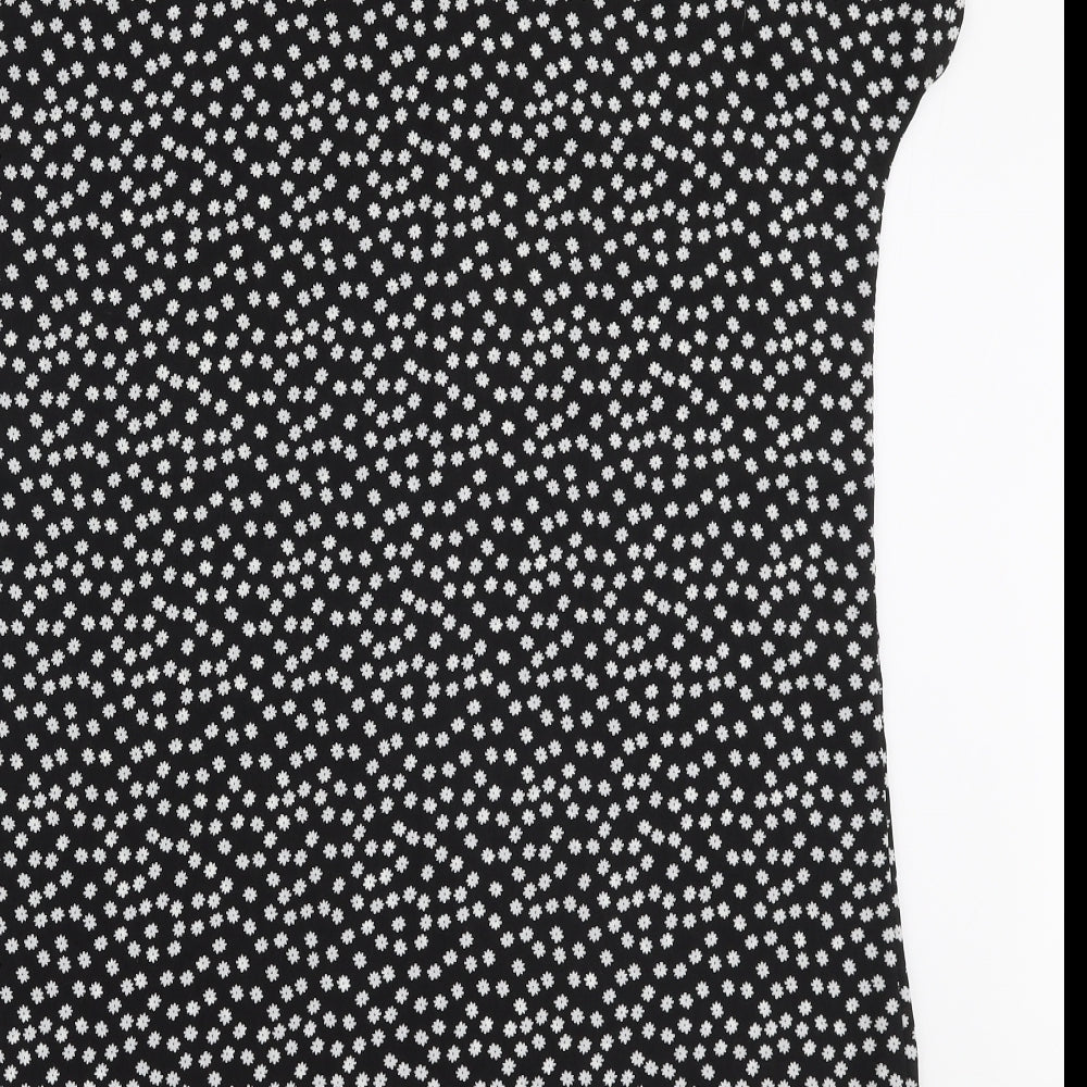 SheIn Womens Black Floral Polyester A-Line  Size L  Round Neck Pullover