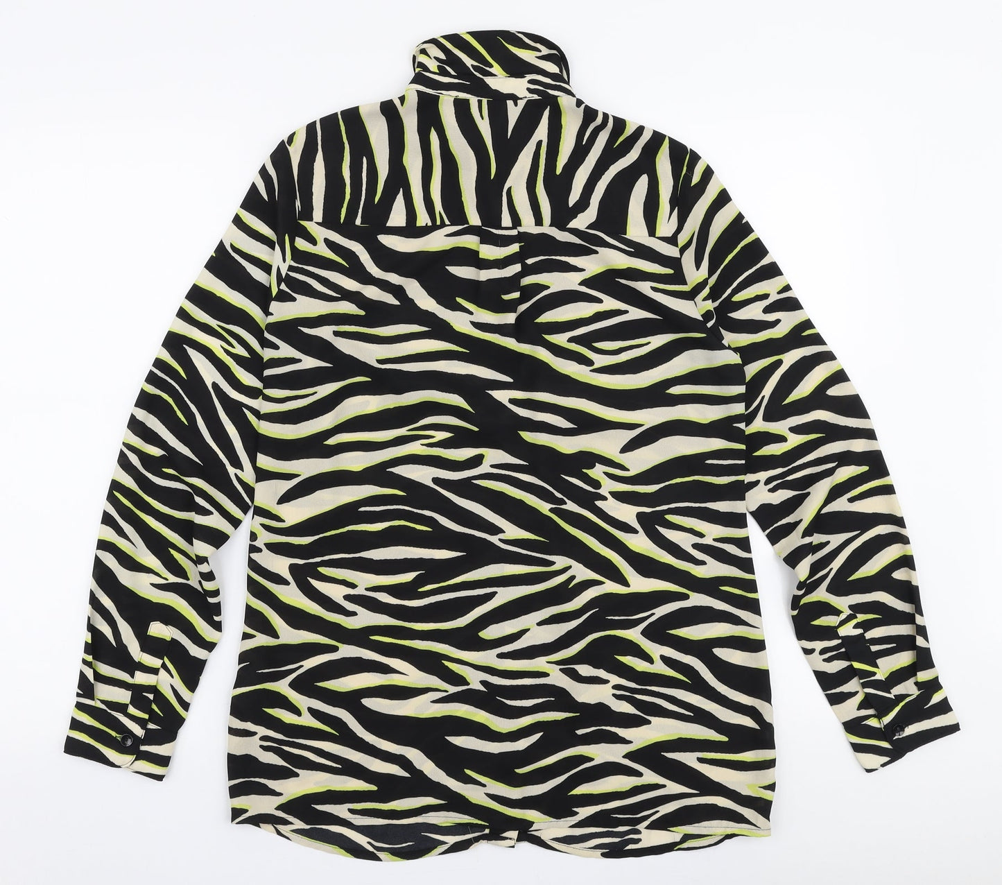 New Look Womens Multicoloured Animal Print Polyester Basic Blouse Size 10 Collared