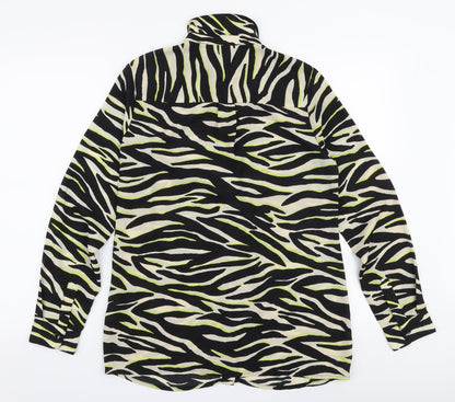 New Look Womens Multicoloured Animal Print Polyester Basic Blouse Size 10 Collared