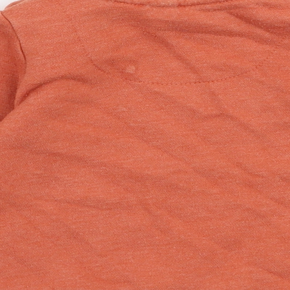 F&F Boys Orange  Cotton Jersey T-Shirt Size 3-6 Months Round Neck Snap - Sweater