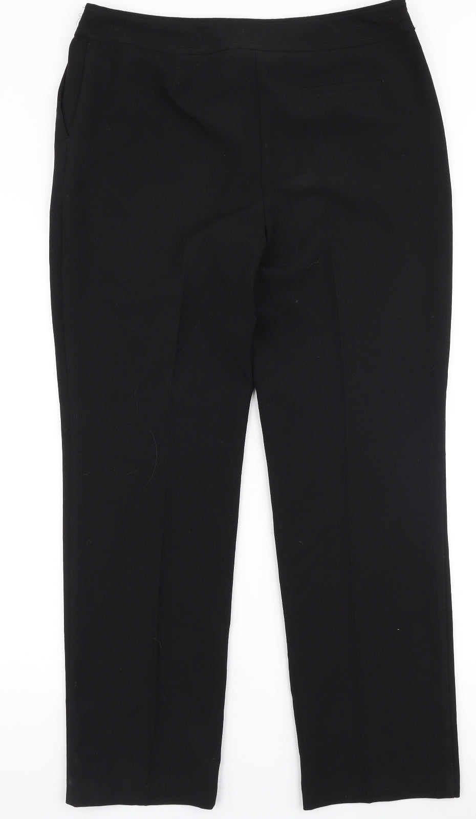 F&F Womens Black  Polyester Trousers  Size 12 L28 in Regular Zip