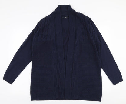 Isle Essentials Womens Blue V-Neck  Acrylic Cardigan Jumper Size M