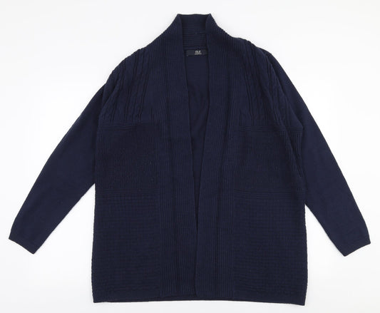 Isle Essentials Womens Blue V-Neck  Acrylic Cardigan Jumper Size M