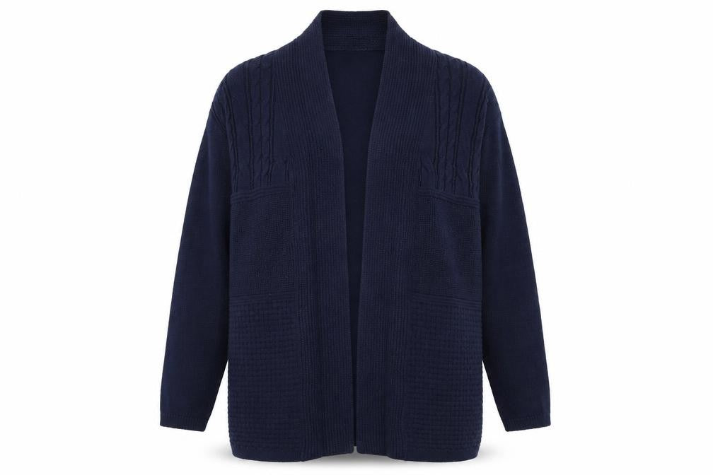 Womens UK Size M Isle Essentials Blue Cardigan Jumper