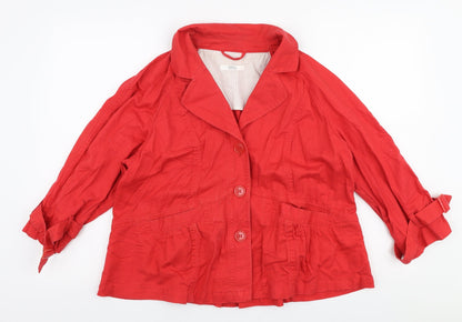 Marks and Spencer Womens Red   Jacket  Size 16  Button