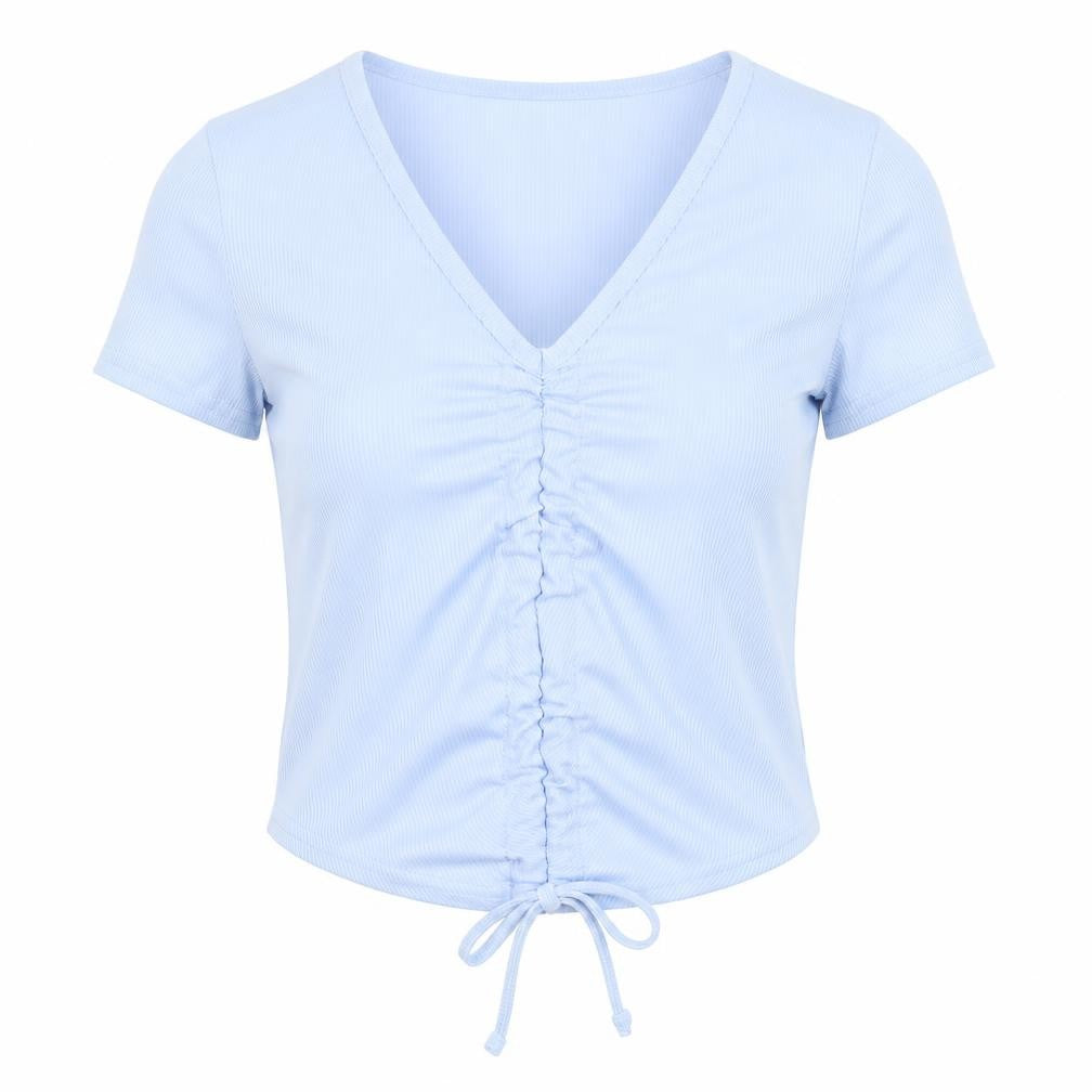Womens UK Size 6 Boohoo Blue Cropped T-Shirt
