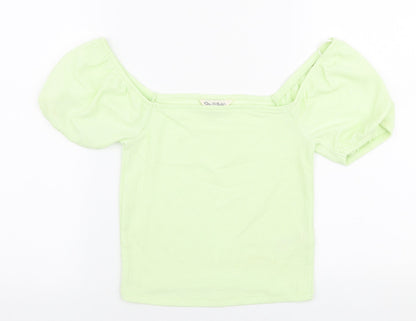 Womens UK Size 6 Miss Selfridge Green Cropped Blouse